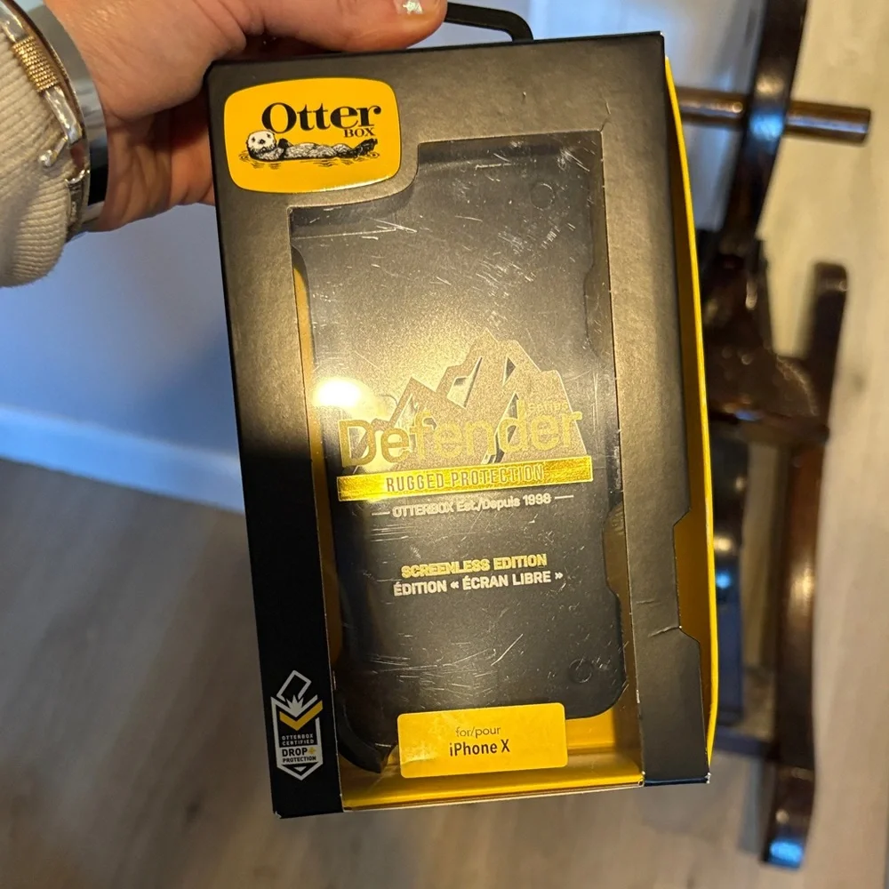 OtterBox Defender Rugged Case for iPhone X - Black and Yellow